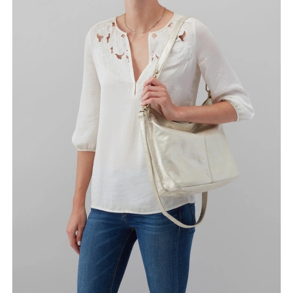 HOBO International Pier shoulder/crossbody in Pearled Silver - Picture 12 of 13